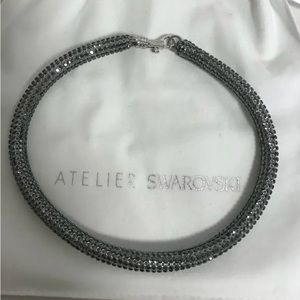 SWAROVSKI & CHRISTOPHER KANE: SKINNY DOUBLE BOLSTER, JET/ HEMATITE